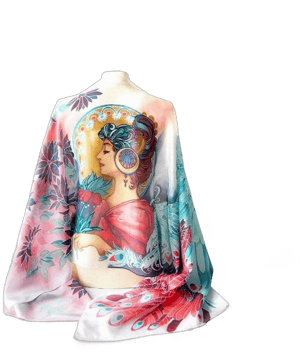 Hand-Painted Silk Angel Scarf