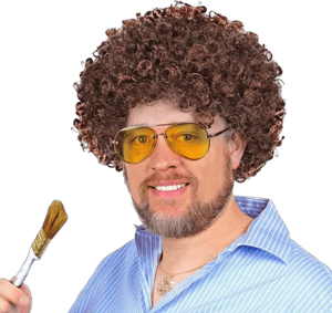 Bob Ross 70s Retro Synthetic Curly Hair Wig