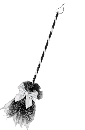 Spirit Halloween Deluxe Silver Witch Broom