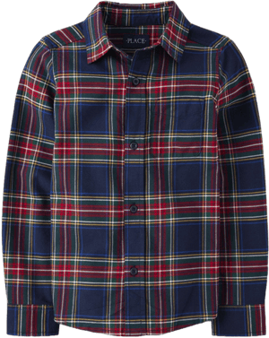 The Children's Place Boys Long Sleeve Plaid Button Up Shirt