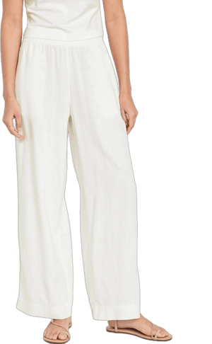 Old Navy Women's High-Waisted Linen-Blend Wide-Leg Pants