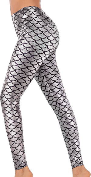 Alaroo Women's Shiny Fish Scale Mermaid Leggings