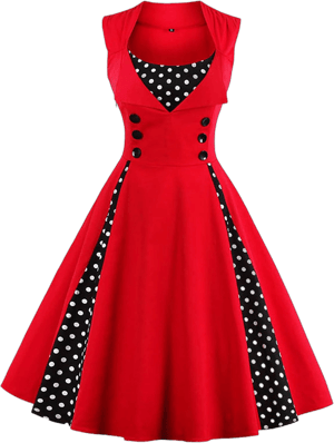 KILLREAL Women's Retro Vintage Polka Dot Swing Dress