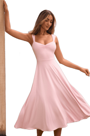 Oh Polly Sweetheart-Neck Ruched Midaxi Dress