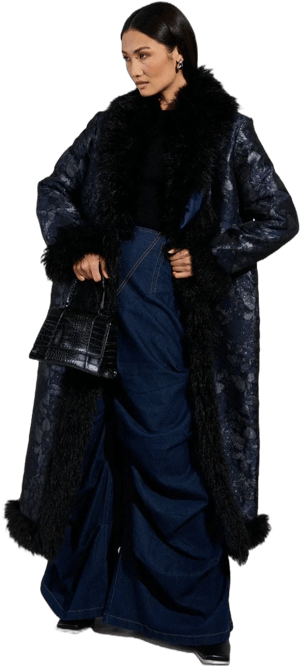 Akira Wild Card Brocade Trench Coat