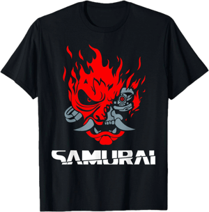 Samurai Japanese Demon Mask Edge Cyber Runners Punk T-Shirt