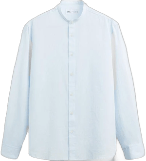 Zara Men's Wrinkle-Look Cotton Shirt