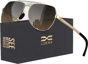 Aviator Polarized Sunglasses with Large Metal Frame