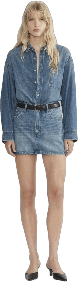 Denim Forum Women's The '90s Ricci Denim Skirt