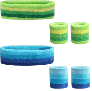 70s Vibes Terry Cloth Sweatbands and Wristbands Set