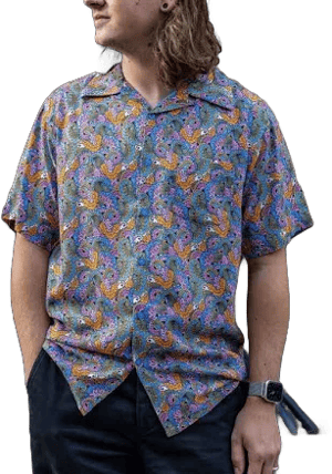 Mens Run & Fly Retro/vintage 70's Paisley Printed Shirt