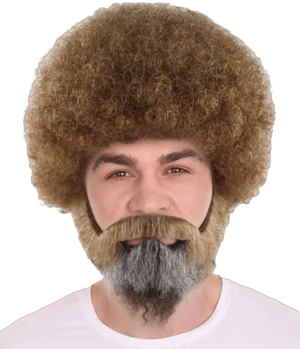 Happy Painter Men's Small Breathable Wig with Full Beard and Moustache Set