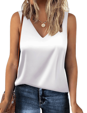 Zeagoo Women's Silk Satin V-Neck Camisole Tank Tops