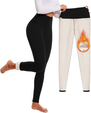 FULLSOFT Women's High Waisted Thermal Warm Fleece Leggings with Tummy Control