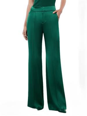 Alice + Olivia Dylan Wide-Leg Satin Pants