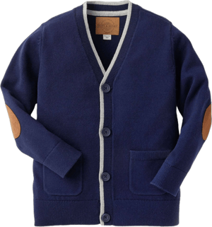 Hope & Henry Boys' Tipped Cardigan with Elbow Patches