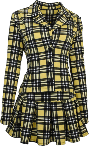 Largemouth Women's 90's Yellow Plaid Skirt and Jacket Cher Horowitz Costume