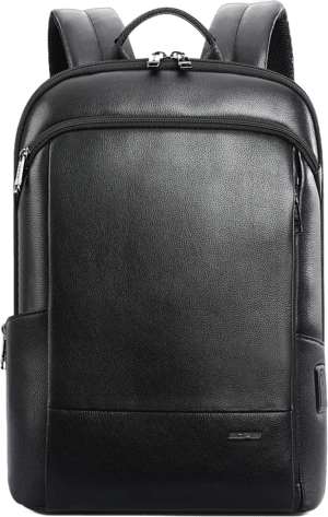 FR Fashion Co. 17" Anti-Theft Leather Backpack with Hidden Pockets