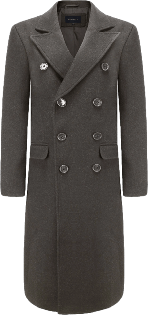 Braveman Men's Double-Breasted Knee Length Wool Blend Overcoat