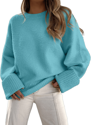 ANRABESS Women's Oversized Fuzzy Knit Sweater