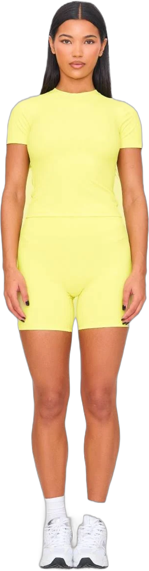 Women's Lime Sculpt High Waist Gym Shorts