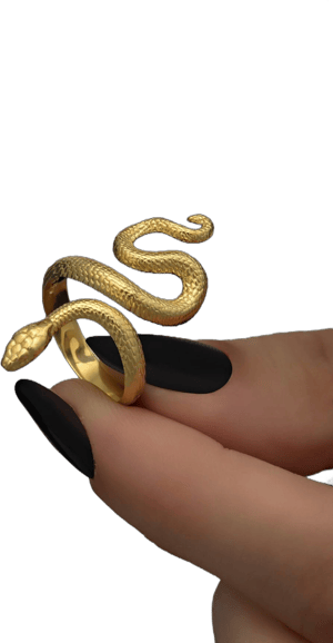 Mystical 14k Gold Snake Ring Serpent Band for Women