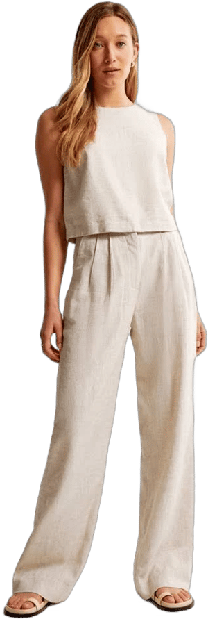 Abercrombie & Fitch Women's Sloane Tailored Linen-Blend Pants