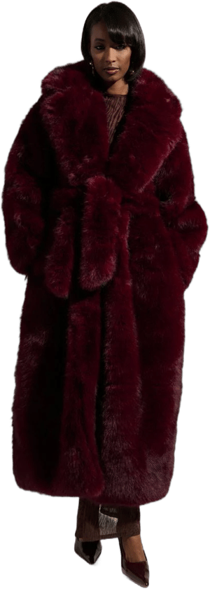 Akira Dayanne Faux Fur Trench