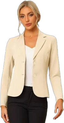 Women's Work Lapel Collar Stretchy Jacket Suit Blazer