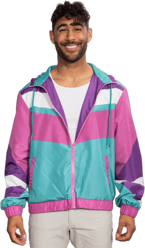 Costume Agent Retro Windbreaker Jacket Lightweight 80s & 90s Colorful Designs Men's