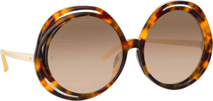 Tortoiseshell Round Sunglasses