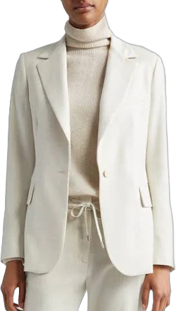 Eleventy Sparkle Wool Blend Blazer in Ivory at Nordstrom, Size 12 Us