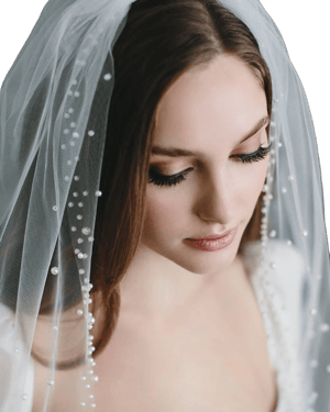 Dareth Colburn Cathedral Selena Scattered Pearl Wedding Veil