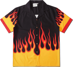 BOAeur 3D Flame Button Down Bowling Shirt