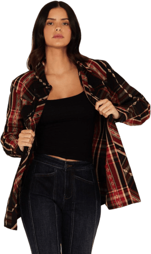 Idyllwind Women's Glenmond Dobby Plaid Flannel Shirt