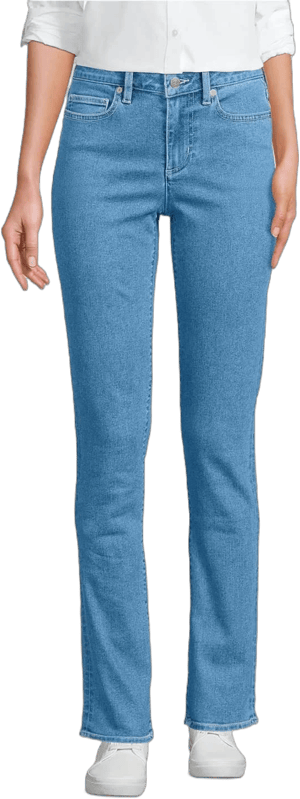 Lands' End Women's Recover Mid Rise Straight Leg Jeans