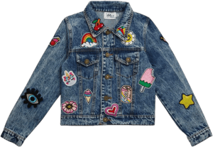 Lola & the Boys All About The Patch Cropped Denim Jacket