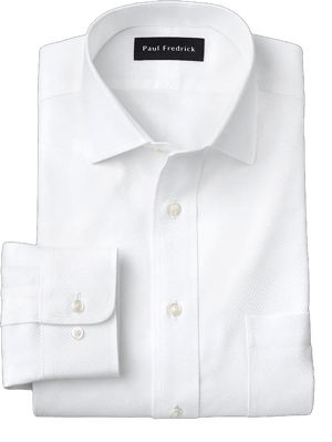 Non-Iron Cotton Twill Spread Collar Dress Shirt