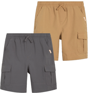 Weatherproof Boys' 2-Pack Drawstring Waistband Cargo Shorts