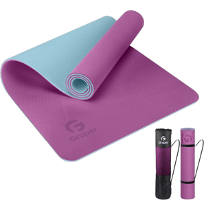 Gruper Yoga Mat Non Slip, Eco Friendly Fitness Exercise Mat with Carrying Strap,Pro Yoga Mats for Women,Workout Mats for Home, Pilates and Floor