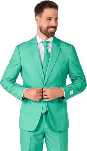 OppoSuits Men's Slim-Fit Turquoise Suit