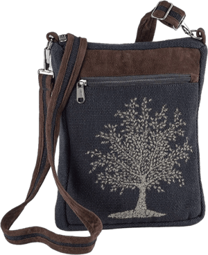 Canvas Crossbody Bag with Zip Closure