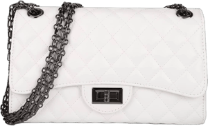 Quilted Leather Crossbody Purse with Chain