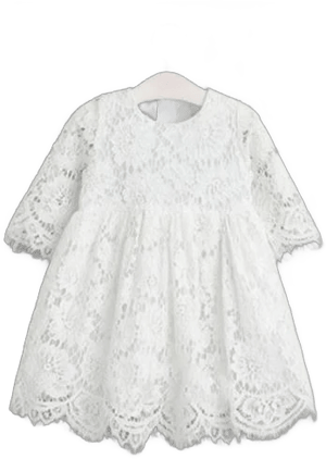 Dorris Wedding Elegant Lace Christening Gown with Zipper Back