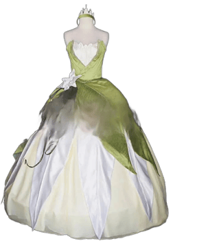 Princess Tiana Leaf Crown Ball Gown Dress