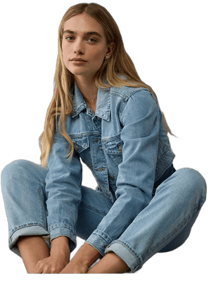 Ae Dreamy Drape Super Cropped Denim Jacket