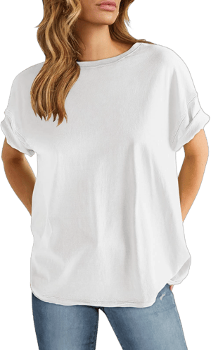 ANRABESS Women's Oversized Loose Fit Crewneck Short Sleeve T-shirt