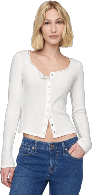 Gap Women's Cropped Pointelle Cardigan