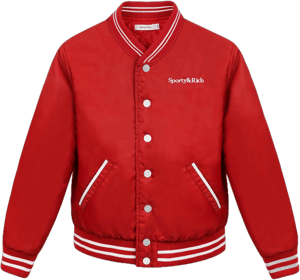 Sporty & Rich Women's Wellness Club Embroidered Satin Varsity Jacket