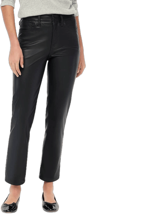 J.Crew Women's Full-Length Faux Leather Straight-Leg Pants